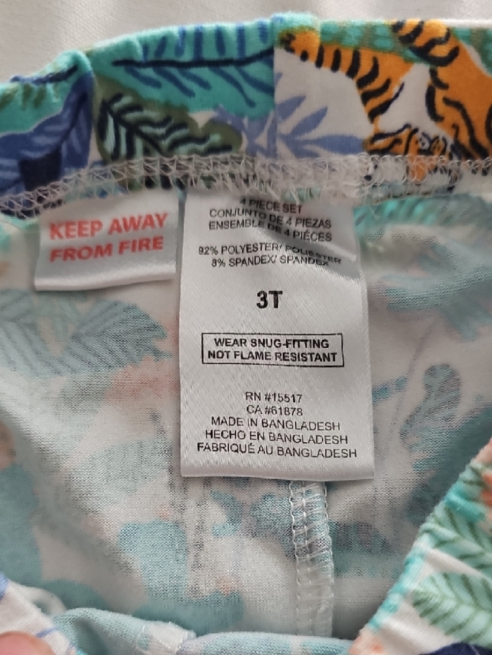 Kids Jungle Animal Pajama Set - Blue & Green - Picture 3 of 5